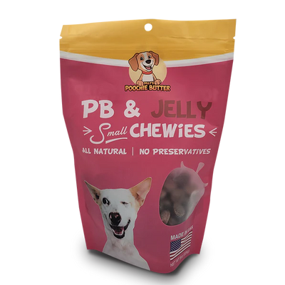 Poochie Butter PB And Jelly Chewies 8-Oz, Dog Treat