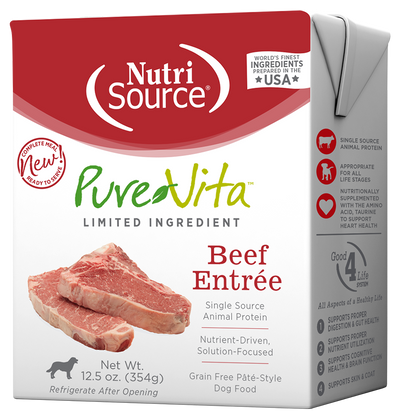 PureVita™ Beef Entrée Wet Dog Food, 12.5-oz Case of 12
