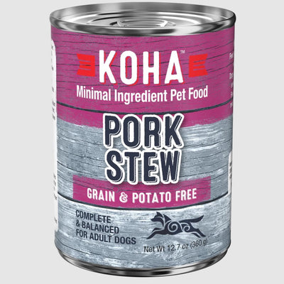 Koha Pork Stew GF Recipe, Wet Dog Food, 12.7-Oz Case Of 12