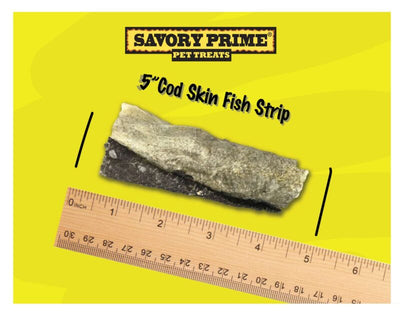 Savory Prime Cod Skin Fish Strips, Dog Treat, 16-oz Bag