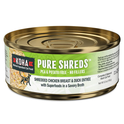 Koha Pure Shreds Shredded Chicken Breast And Duck Entrée, Wet Cat Food