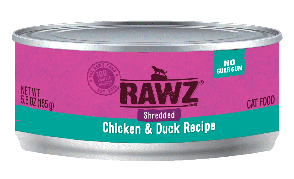 RAWZ® Shredded Chicken and Duck Recipe, Wet Cat Food