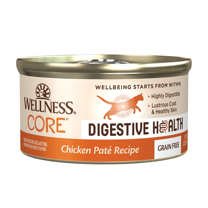 Wellness CORE Digestive Health Chicken Pate Recipe Wet Cat Food, 3-oz Case of 12