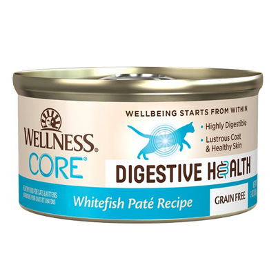 Wellness CORE Digestive Health Whitefish Pate Recipe Wet Cat Food, 3-oz Case of 12