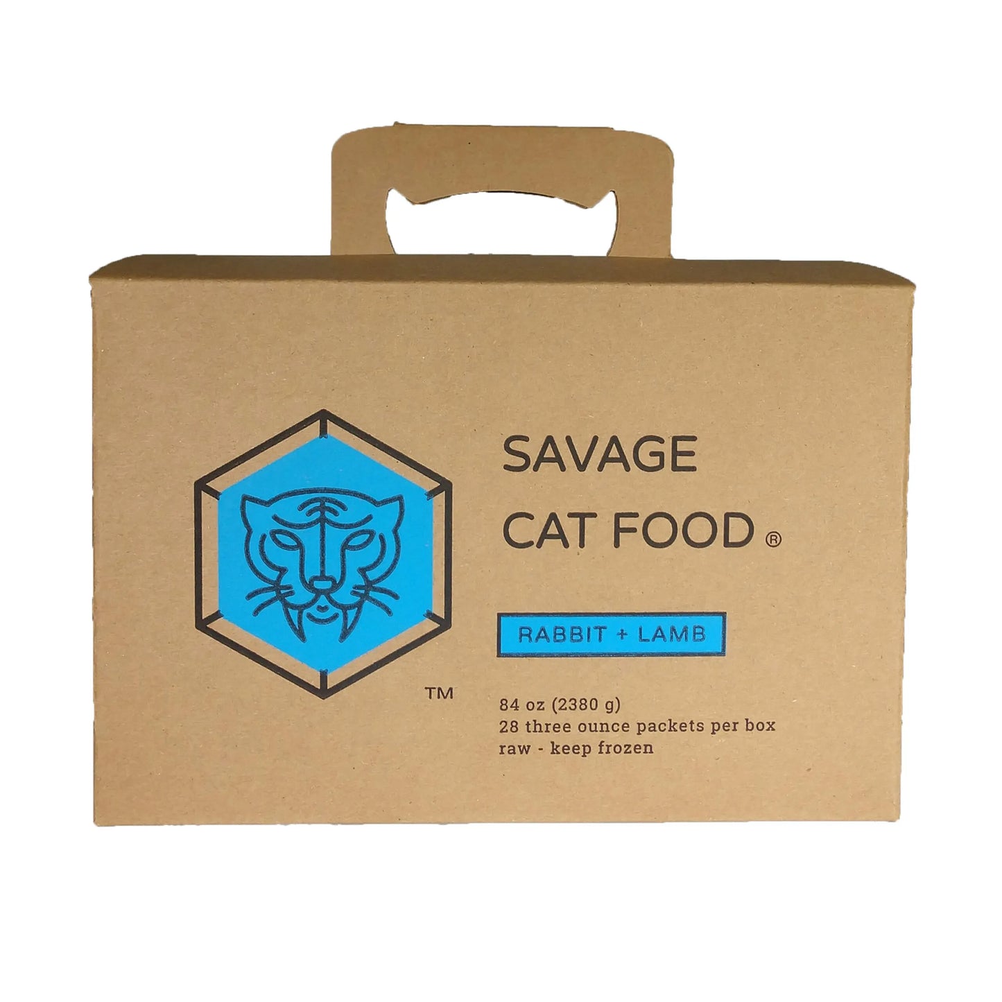 Savage Cat Rabbit and Lamb Box, Frozen Raw Cat Food