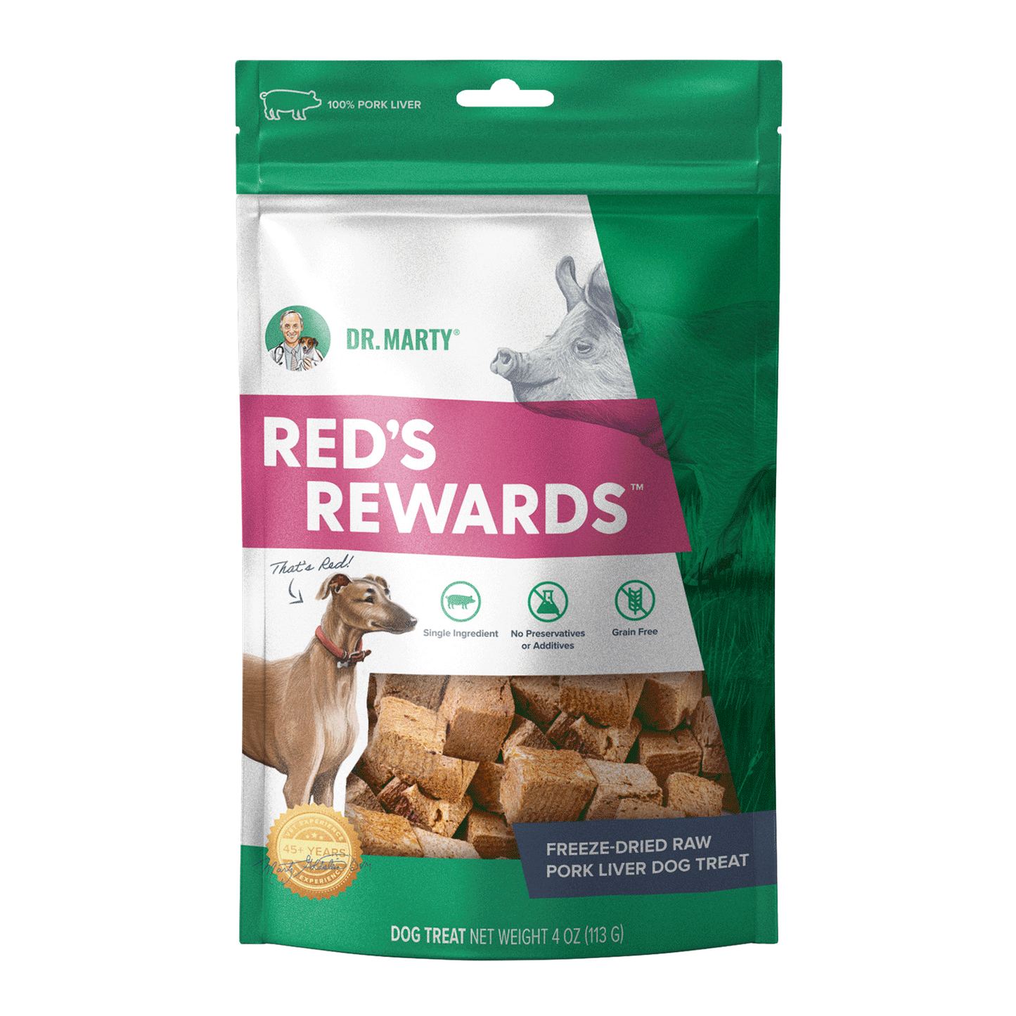 Dr. Marty Red's Rewards Pork Liver 4-oz, Dog Treat