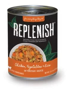 Replenish Chicken, Vegetables, and Rice In Teriyaki Sauce, Wet Dog Food, 13.2-oz Case of 12