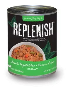 Replenish Lamb, Vegetables, and Rice In Gravy, Wet Dog Food, 13.2-oz Case of 12