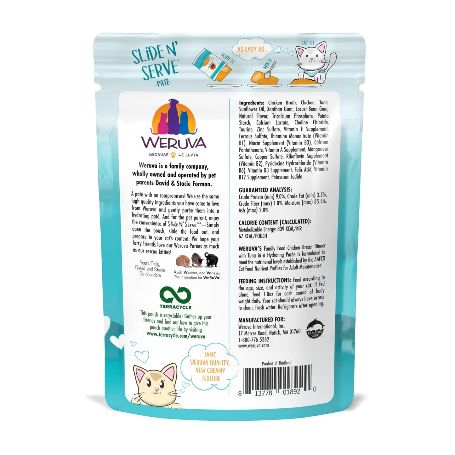 Weruva Slide N' Serve Family Food Chicken Breast Dinner with Tuna 2.8-oz, Wet Cat Food