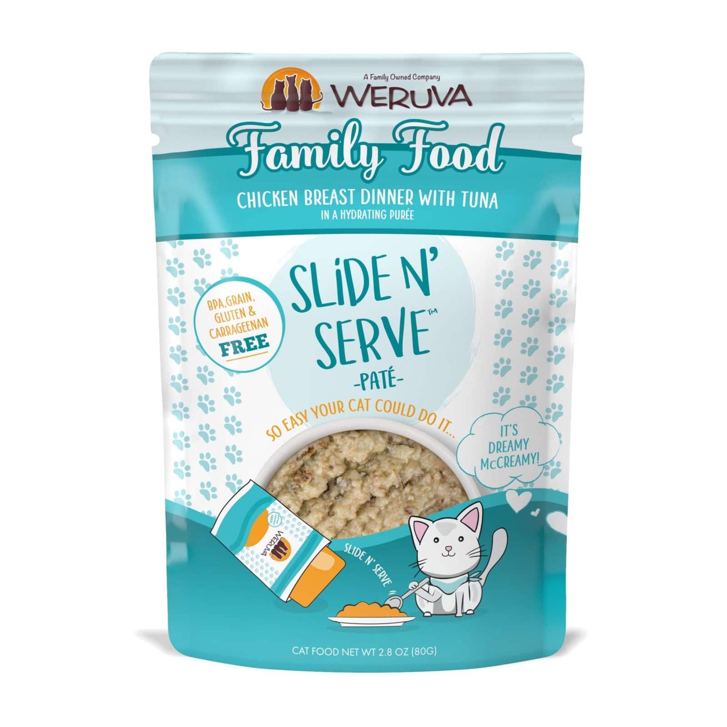 Weruva Slide N' Serve Family Food Chicken Breast Dinner with Tuna 2.8-oz, Wet Cat Food