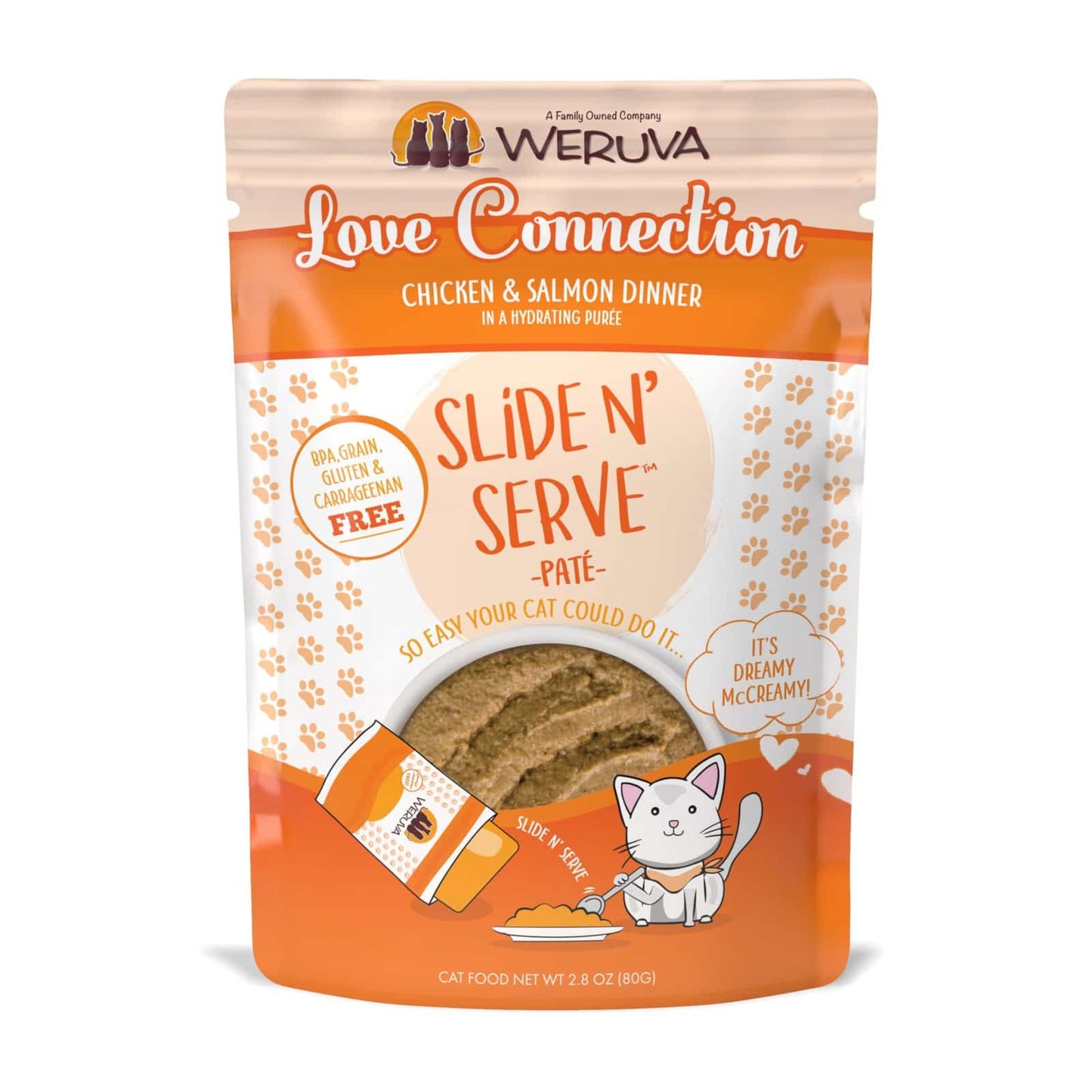 Weruva Slide N' Serve Love Connection Chicken and Salmon Dinner 2.8-oz, Wet Cat Food