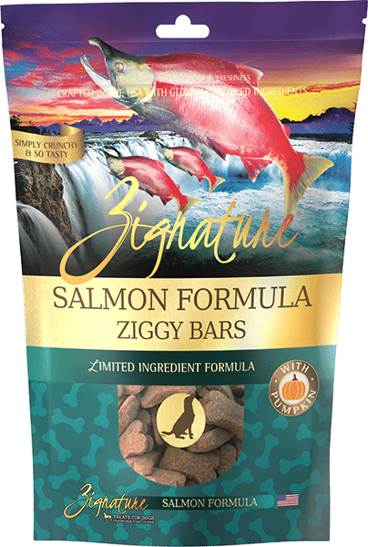 Zignature Ziggy Bar Biscuits Salmon Recipe 12-oz, Dog Treat