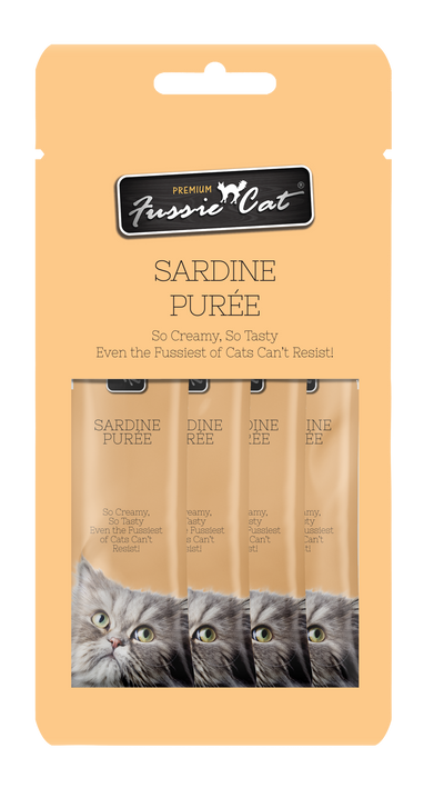 Fussie Cat Sardine Purée 0.5-oz, 4-Pack, Cat Treat