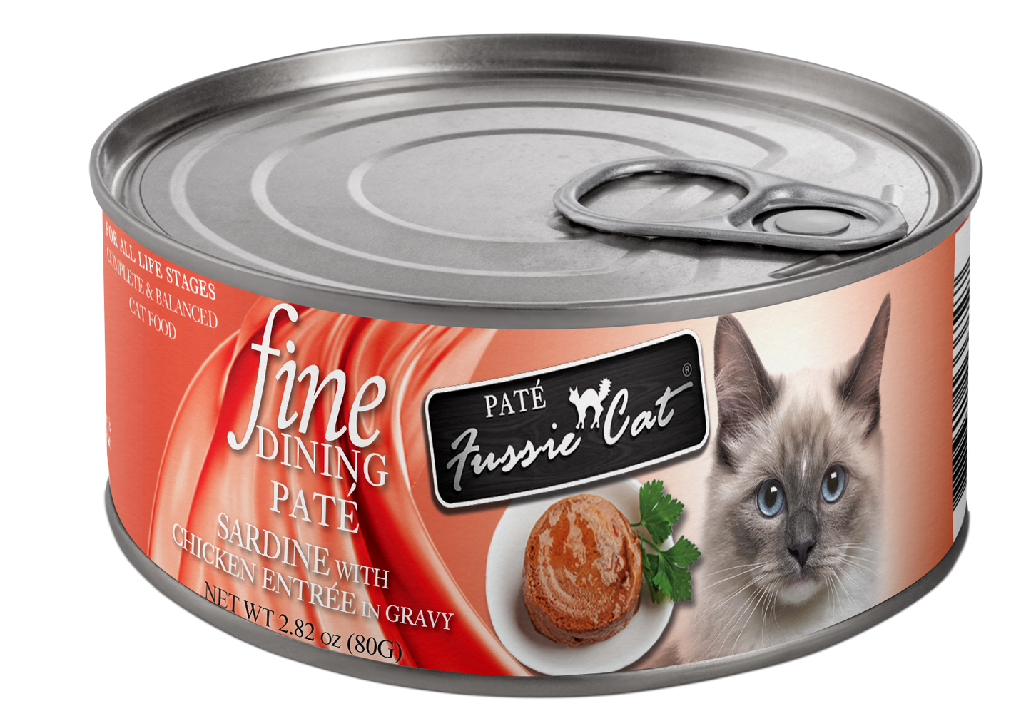 Fussie Cat Fine Dining Pate Sardine With Chicken Entrée In Gravy 2.82-oz, Wet Cat Food, Case Of 24