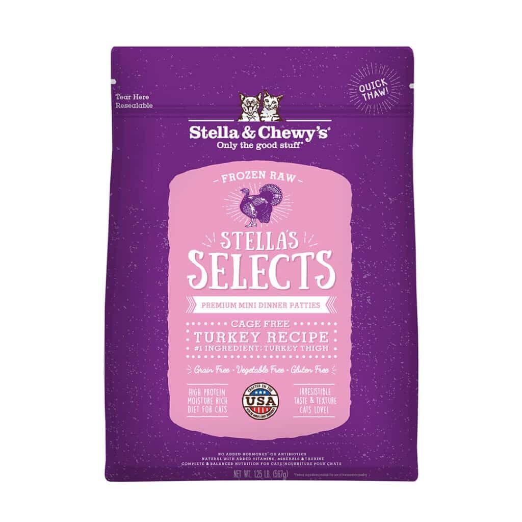 Stella & Chewy's Frozen Select Cuts Turkey Cat Food, 1-lb bag