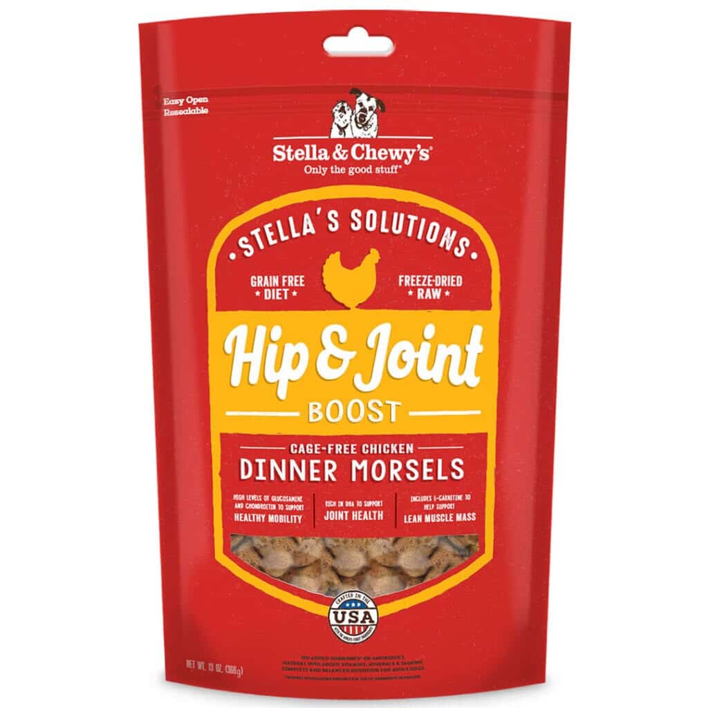 Stella & Chewy's Stella's Solutions Hip & Joint Boost Cage-Free Chicken Dinner Morsels Freeze-Dried Dog Food, 13-oz bag