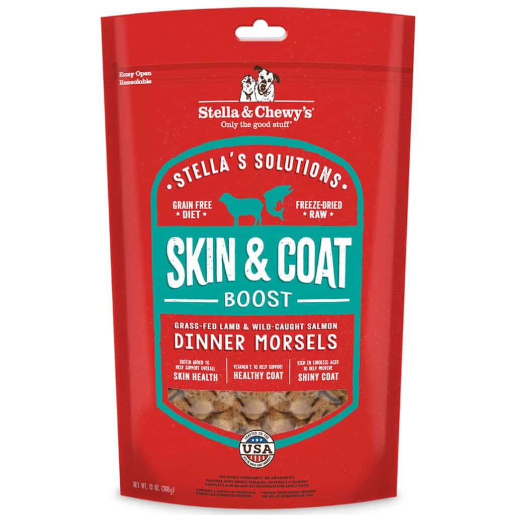 Stella & Chewy's Stella's Solutions Skin & Coat Boost Grass-Fed Lamb & Wild-Caught Salmon Dinner Morsels Freeze-Dried Dog Food, 13-oz bag