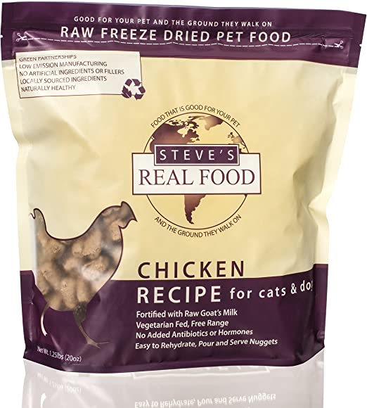 Steve's Real Food Freeze-Dried Chicken Recipe Dog Food, 20-oz Bag