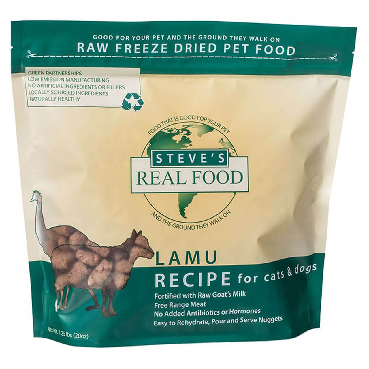 Steve's Real Food Freeze-Dried Lamu Recipe Dog Food, 20-oz Bag