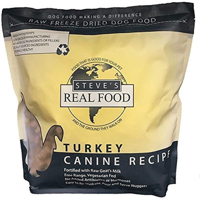Steve's Real Food Freeze-Dried Turkey Recipe Dog Food, 20-oz Bag