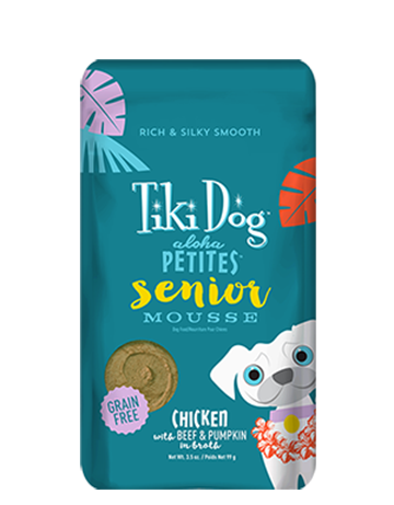 Tiki Dog Aloha Petites Senior Mousse Chicken with Beef & Pumpkin Recipe 3.5-oz Pouch, Wet Dog Food