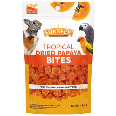 Sunseed Tropical Dried Papaya Bites 5-oz, Small Animal Treat