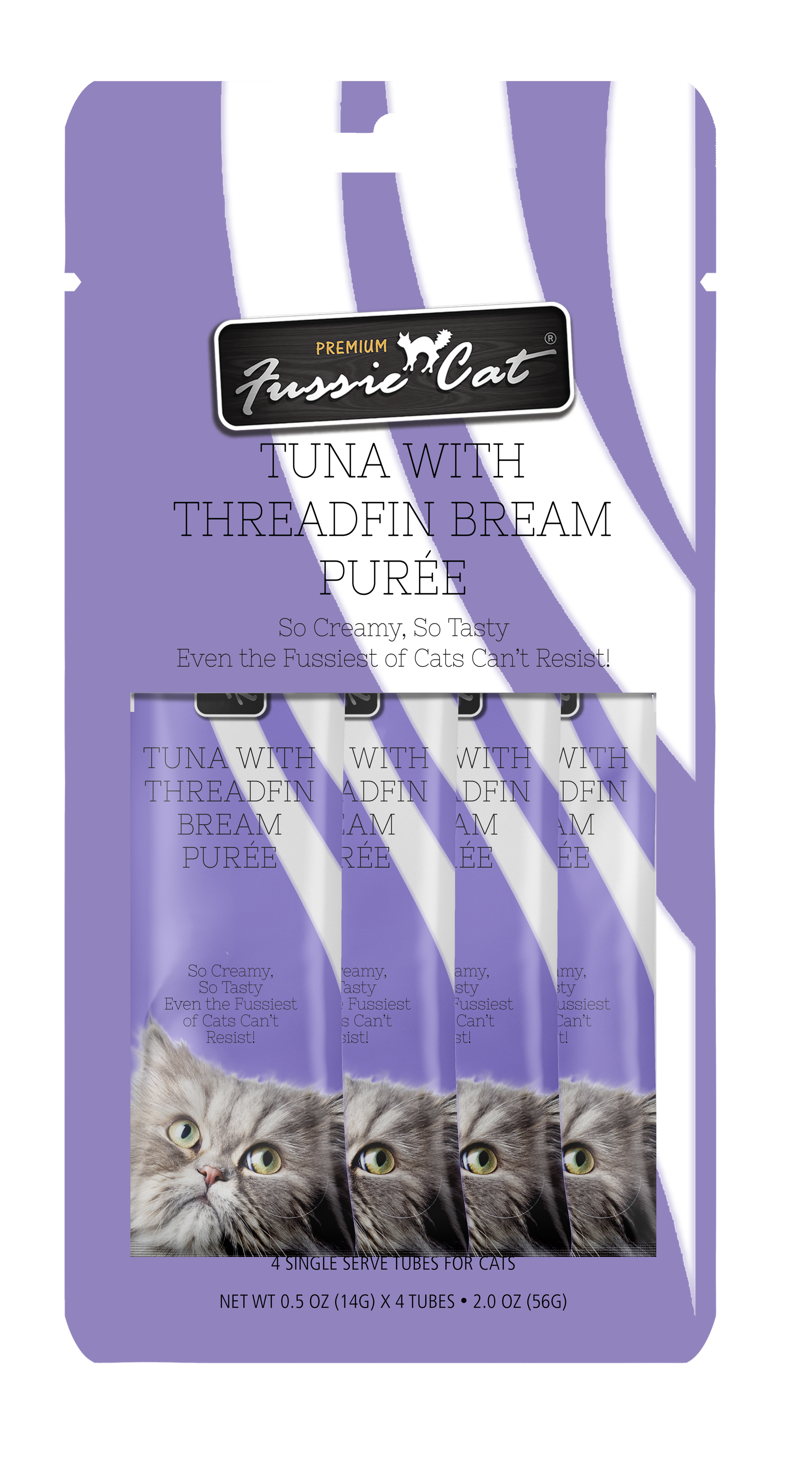 Fussie Cat Tuna With Threadfin Bream Pur e 0.5 oz 4 Pack Cat