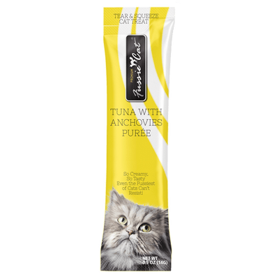 Fussie Cat Tuna With Anchovies Purée 0.5-oz, 4-Pack, Cat Treat