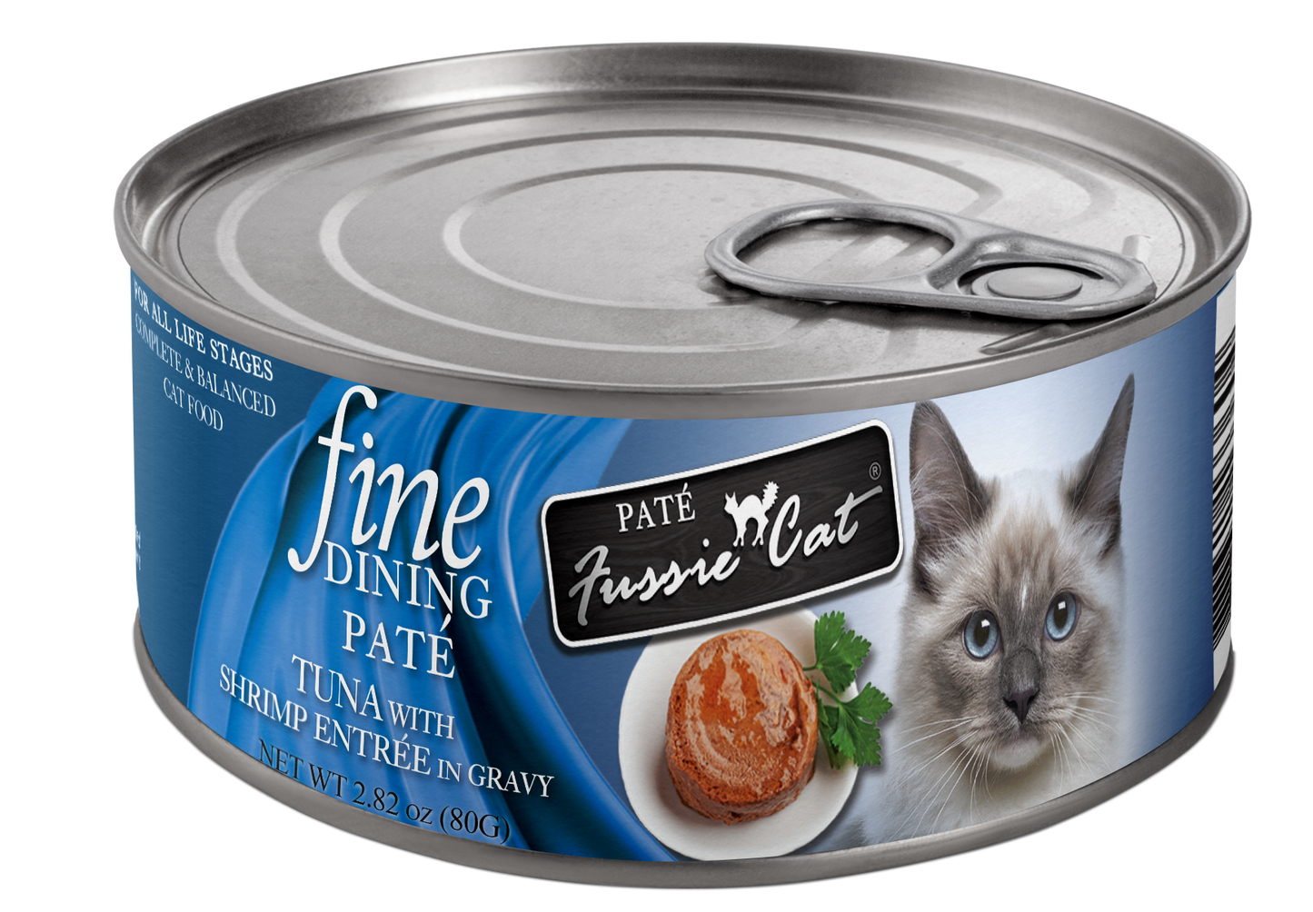 Fussie Cat Fine Dining Pate Tuna With Shrimp Entrée In Gravy 2.82-oz, Wet Cat Food, Case Of 24