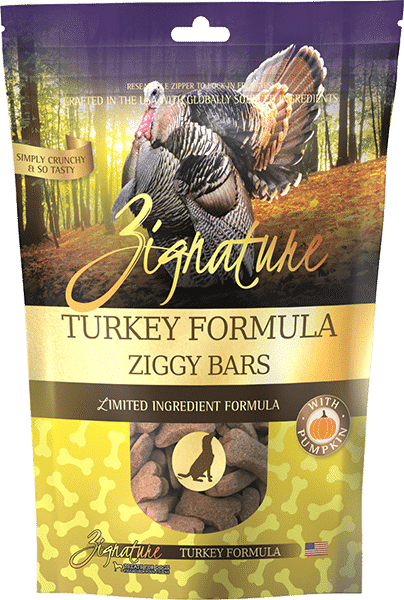 Zignature Ziggy Bar Biscuits Turkey Recipe 12-oz, Dog Treat