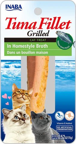 Inaba Ciao Grilled Tuna Fillet With Homestyle Broth 0.52-oz, Cat Treat