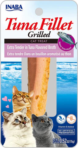 Inaba Ciao Grilled Tuna Fillet Extra Tender In Tuna Broth 0.52-oz, Cat Treat