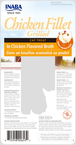 Inaba Ciao Grilled Chicken Fillet In Chicken Broth 0.9-oz, Cat Treat