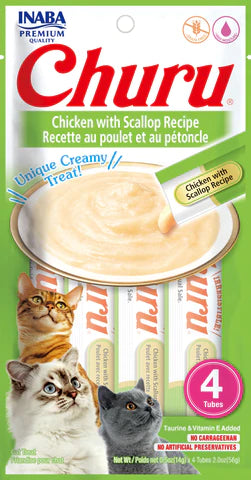 Inaba Churu Chicken With Scallop Recipe 2-oz, Cat Treat