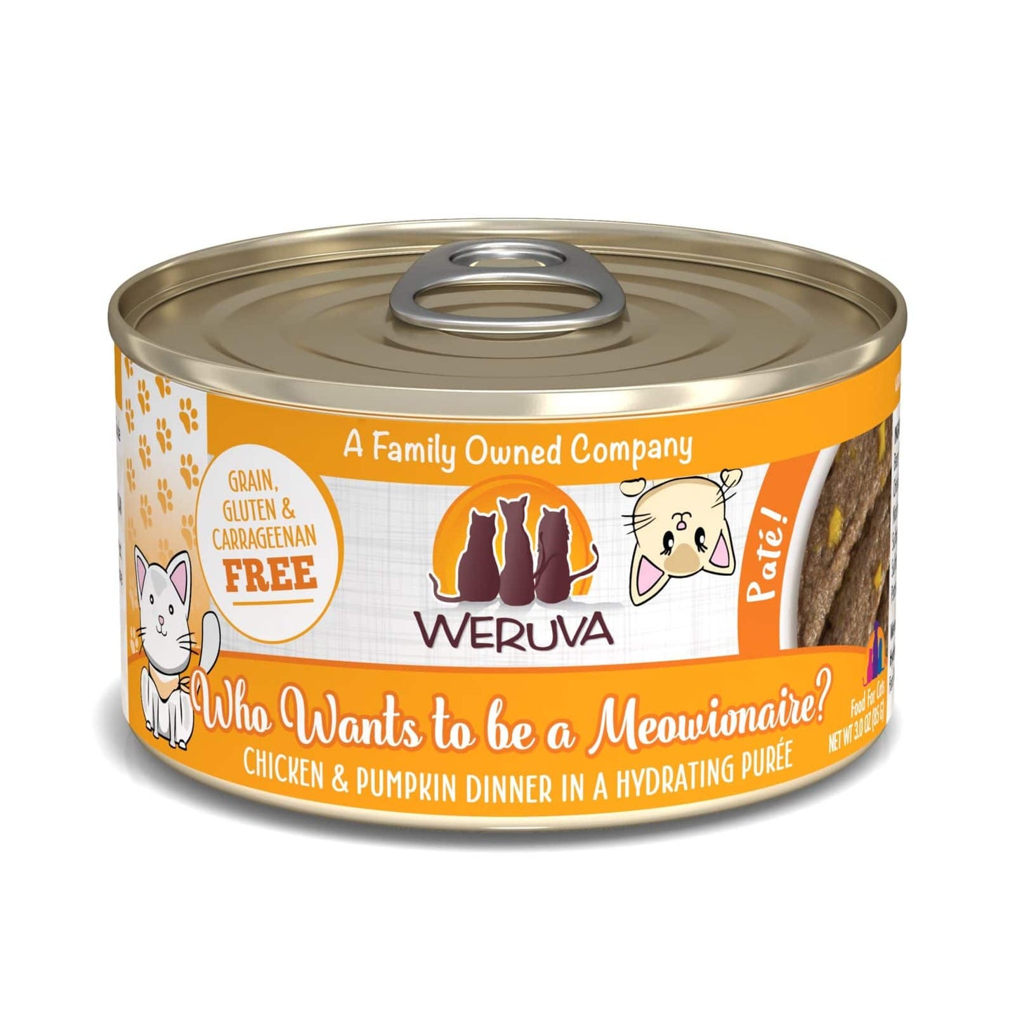 Weruva Who Wants To Be A Meowionaire Chicken And Pumpkin Dinner, Wet Cat Food, 3-oz Case Of 12