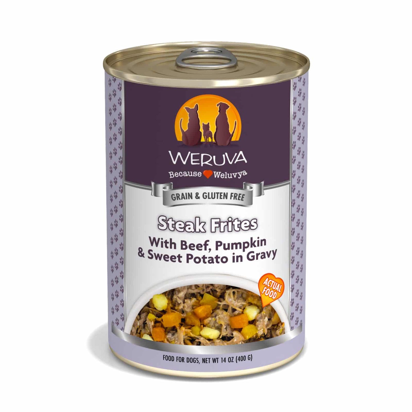 Weruva Steak Frites With Beef, Pumpkin, and Sweet Potato in Gravy, Wet Dog Food