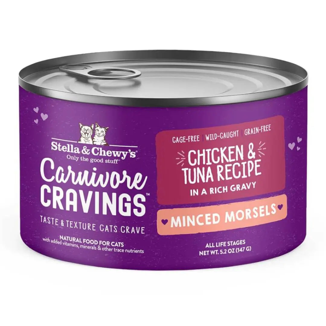 Stella & Chewy's Carnivore Cravings Minced Chicken & Tuna Morsels 5.2-oz, Wet Cat Food, Case Of 8