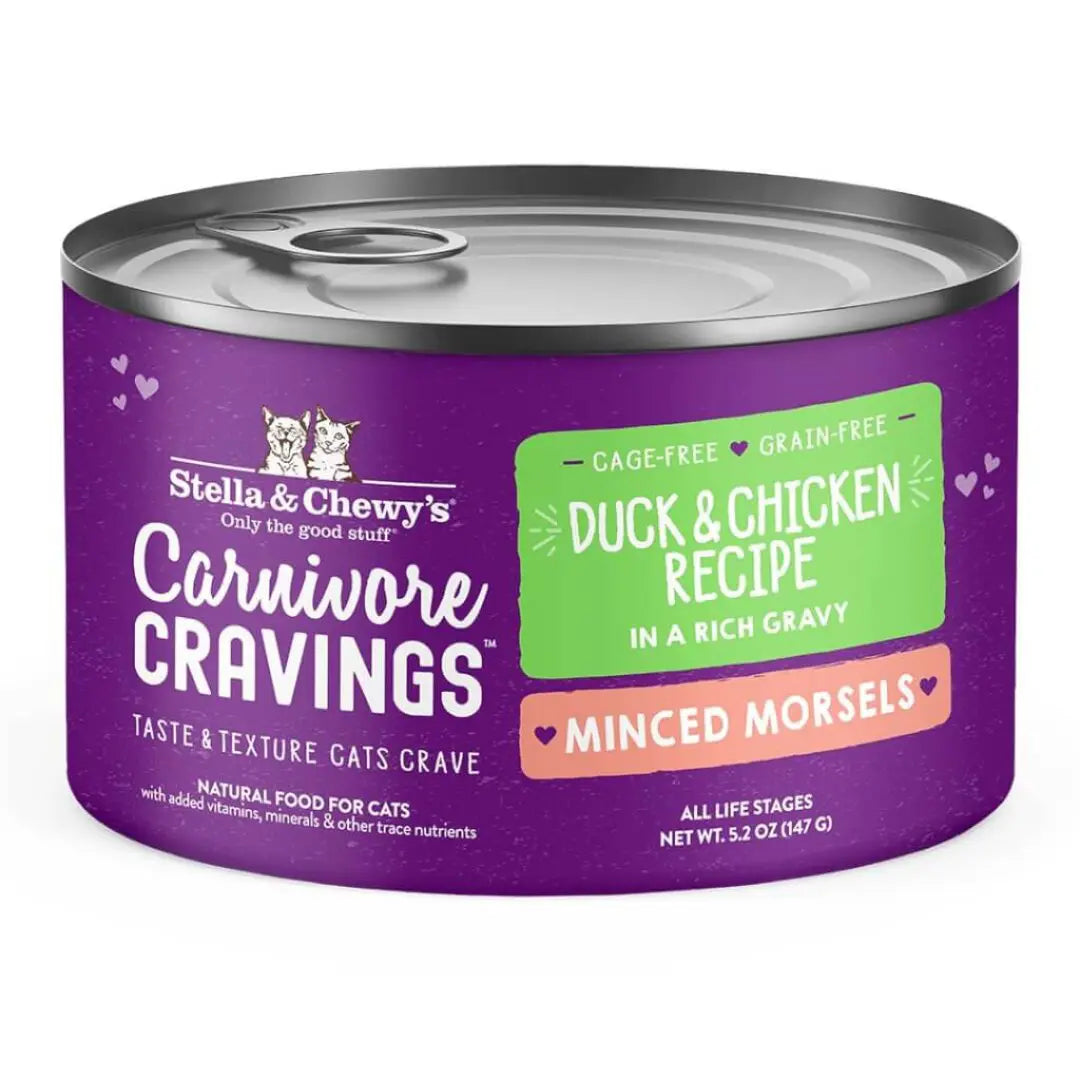 Stella & Chewy's Carnivore Cravings Minced Duck & Chicken Morsels 5.2-oz, Wet Cat Food, Case Of 8