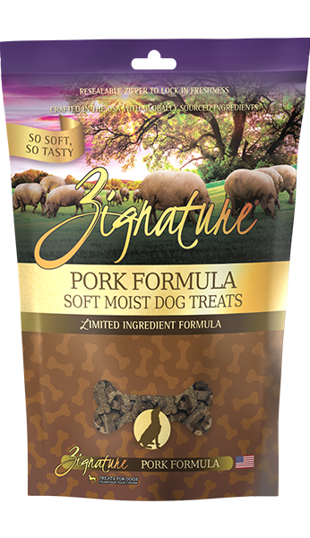 Zignature Soft Moist Treats Pork Formula 4-oz, Dog Treat
