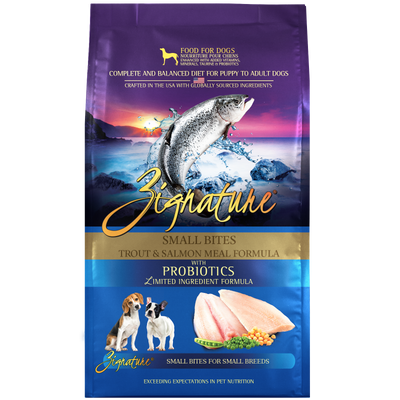 Zignature Trout and Salmon Formula Small Bites Dry Dog Food