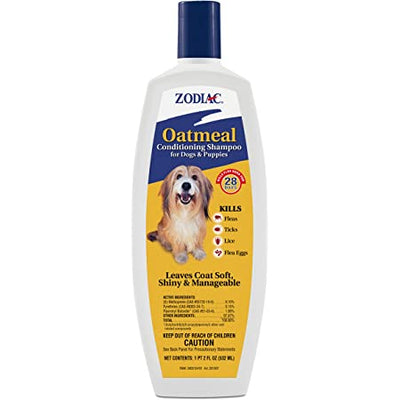 Zodiac Flea And Tick Conditioning Oatmeal Shampoo For Dogs And Puppies, 18-oz