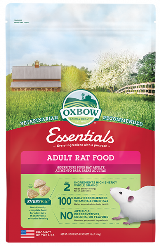Oxbow Essentials - Adult Rat Food, 3-lb Bag