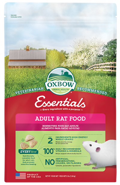 Oxbow Essentials - Adult Rat Food, 3-lb Bag
