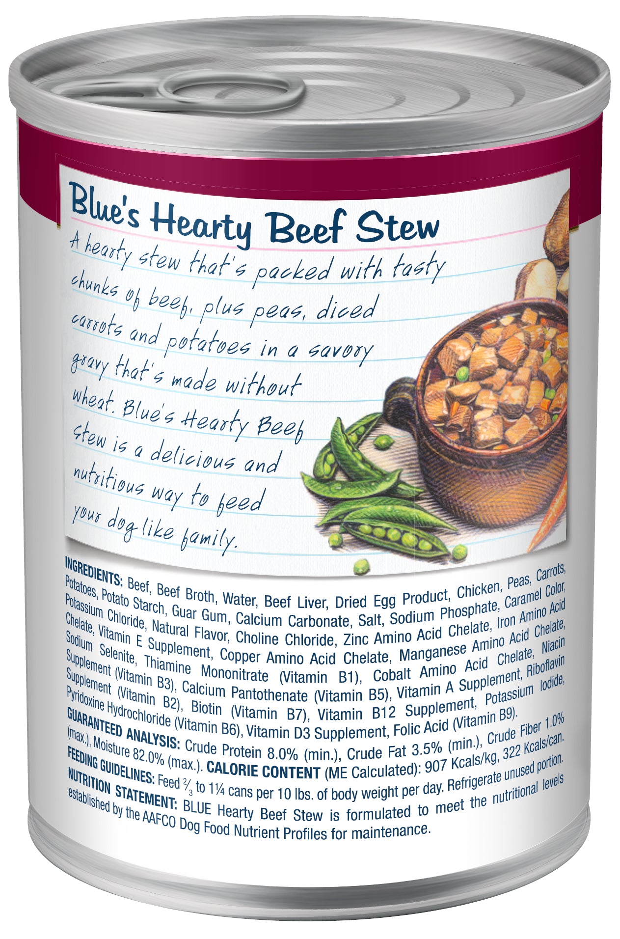 Blue Buffalo Blue's Stew Natural Adult Wet Dog Food, Beef Stew 12.5-oz, Case of 12