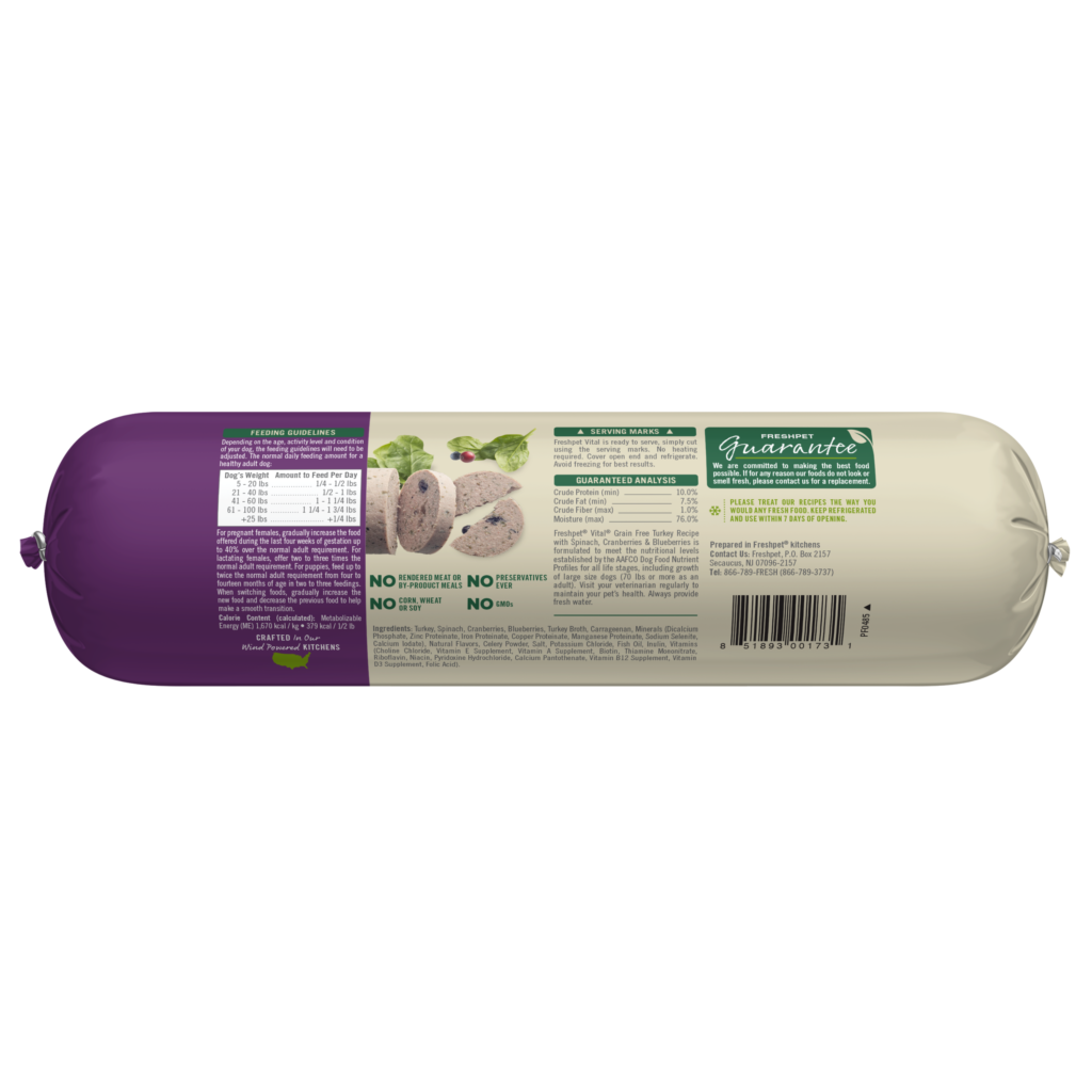 Freshpet Vital Grain Free Turkey Recipe Gently Cooked Dog Food 2
