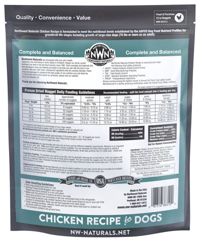 Northwest Naturals Chicken Recipe, Freeze-Dried Raw Dog Food