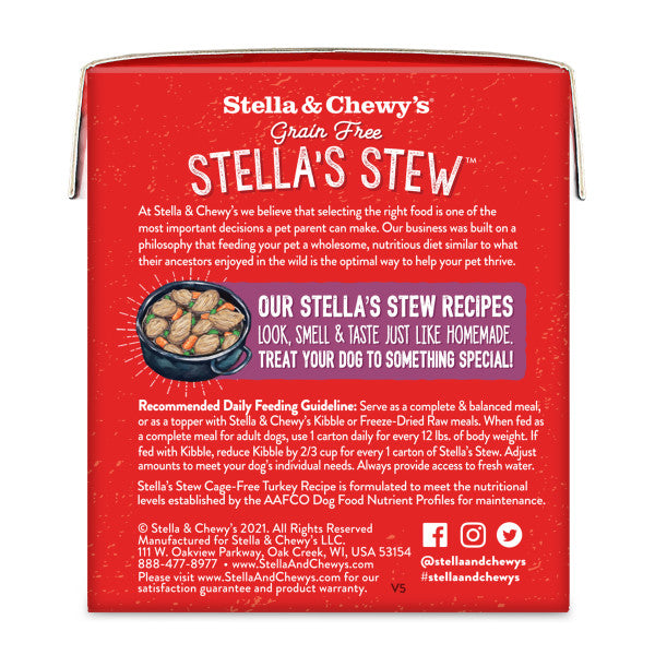 Stella Chewy s Stew for Dogs Cage Free Turkey Recipe Wet Dog