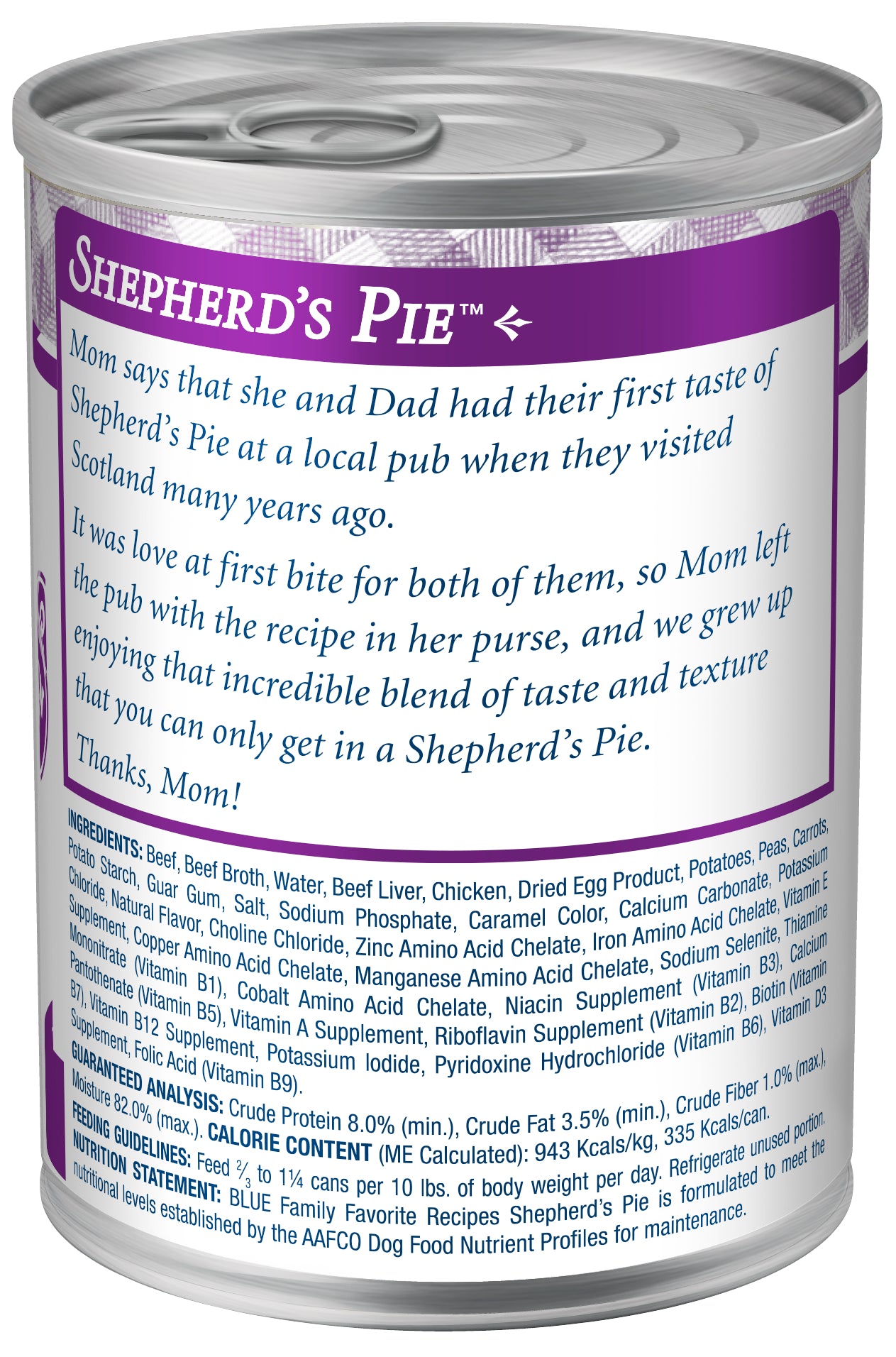 Blue Buffalo Family Favorites Natural Adult Wet Dog Food, Shepherd's Pie 12.5-oz, Case of 12