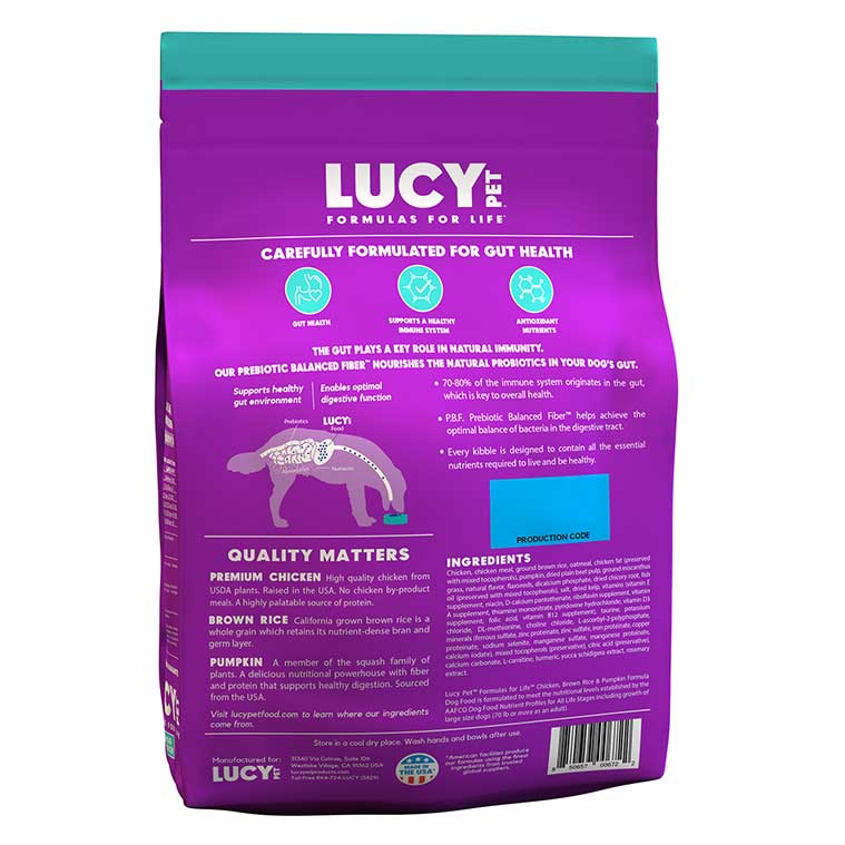 Lucy Pet Chicken, Brown Rice & Pumpkin, Dry Dog Food