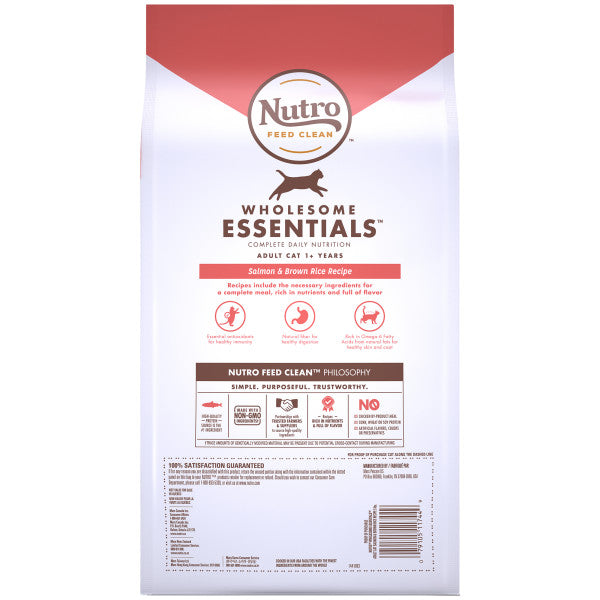 NUTRO WHOLESOME ESSENTIALS Adult Natural Dry Cat Food Salmon & Brown Rice Recipe